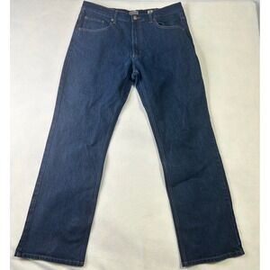 Redhead Mens Dark Wash Straight‎ Leg Denim Jeans Blue 36x34